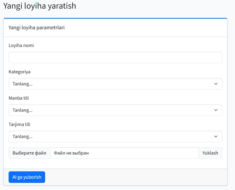 tarjima qilish hujjat va docx, pdf fayllarni
